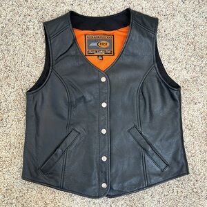 First Classics Leather Vest Black Women’s Size L